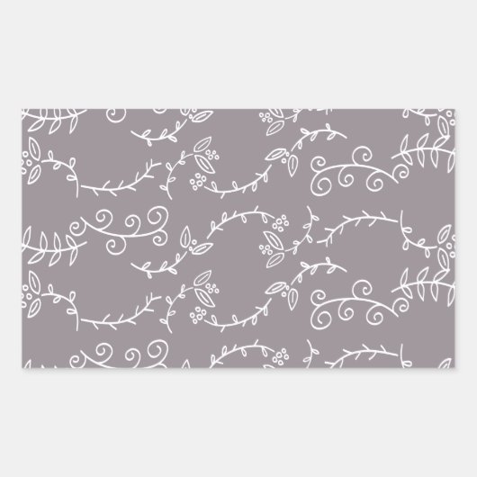 bladeren en bessen rechthoekige sticker (Voorkant)