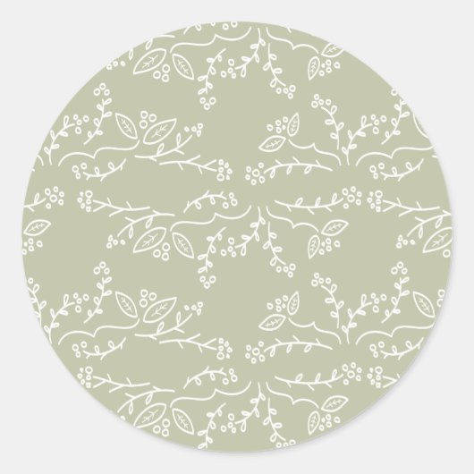 bladeren en bessen ronde sticker (Voorkant)