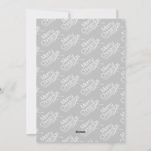 Bladeren en bessen rood grijs Vrolijk kerstfeest f Feestdagenkaart (Achterkant)