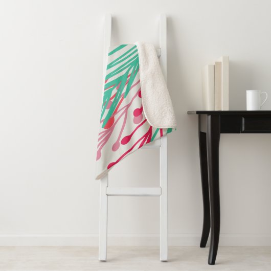 Bladeren en bessen sherpa deken (In situ)