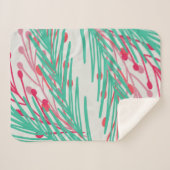 Bladeren en bessen sherpa deken (Voorkant (horizontaal))