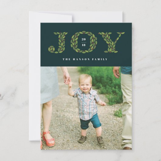 Bladeren en bessen Vakantie Fotokaart Feestdagenkaart (Voorkant)