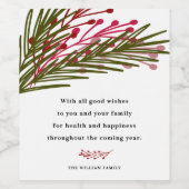 Bladeren en bessen wijn etiket (Enkel label)