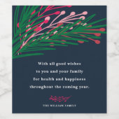 Bladeren en bessen wijn etiket (Enkel label)