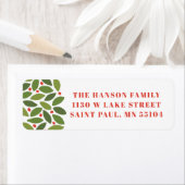 Bladeren en bessen Wit Retouradreslabel Etiket (Insitu)