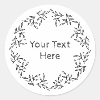 Bladeren en bijkantoren ronde sticker