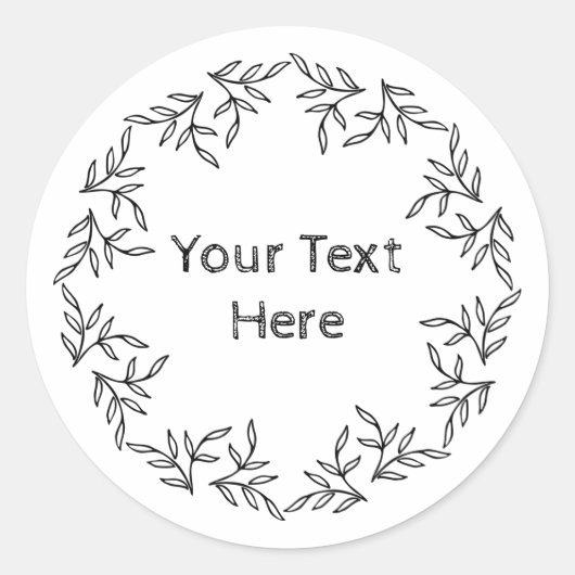 Bladeren en bijkantoren ronde sticker (Voorkant)