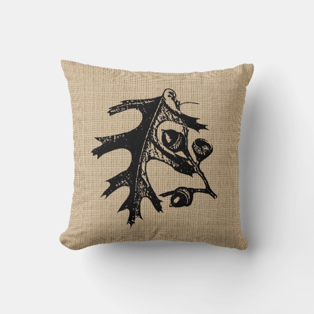 Bladeren en blaaspijp kussen (Voorkant)