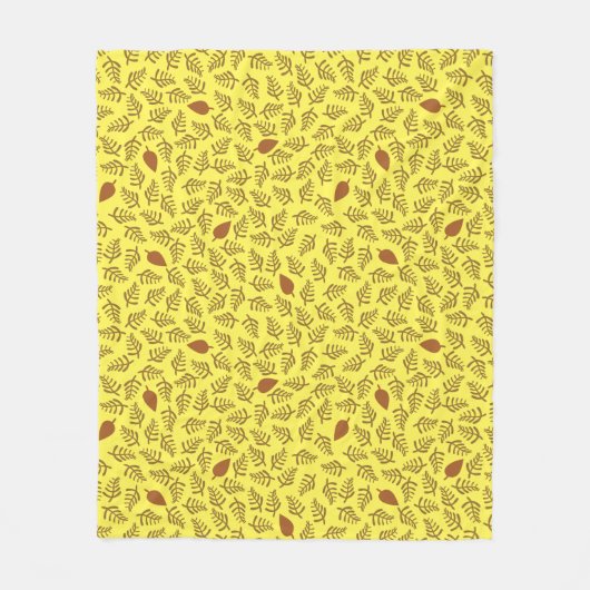 Bladeren en bladeren fleece deken (Voorkant)