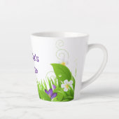 Bladeren en bloemen latte mok (Rechts)