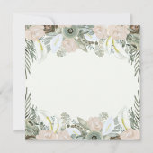 Bladeren en bloemen | Lichtgroene bruiloft Kaart (Achterkant)