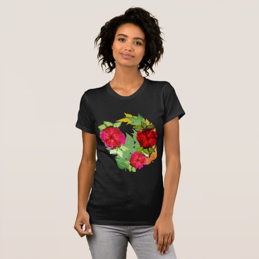 Bladeren en bloemen t-shirt (Voorkant volledig)