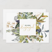 Bladeren en bloemkruid, aan de rand gebonden aankondiging (Voorkant / Achterkant)