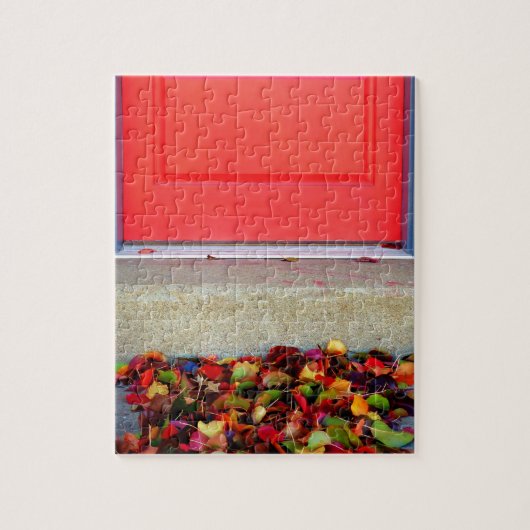 Bladeren en deuren legpuzzel (Verticaal)