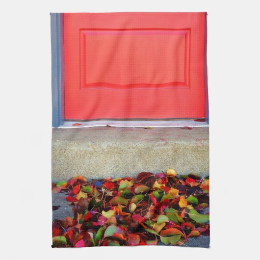 Bladeren en deuren theedoek (Verticaal)