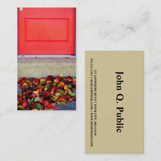 Bladeren en deuren visitekaartje (Voorkant / Achterkant)