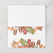 Bladeren en eikels plaatskaartje (Buitenkant ongevouwen)