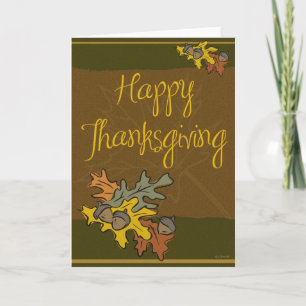 Bladeren en eikels Thanksgiving Kaart