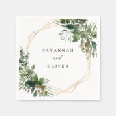 Bladeren en Eucalyptus Gold Name 2 Servet (Voorkant)