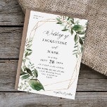 Bladeren en Eucalyptus Gold Weddenschap Kaart<br><div class="desc">Geniet van je gasten in het enthousiasme voor je bruiloft met je Leaves & Eucalyptus Gold trouwuitnodiging.</div>