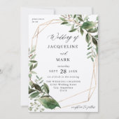 Bladeren en Eucalyptus Gold Wedding Kraft Kaart (Voorkant)
