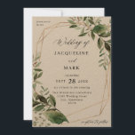 Bladeren en Eucalyptus Gold Wedding Kraft Kaart<br><div class="desc">Geniet van je gasten in het enthousiasme voor je bruiloft met je Leaves & Eucalyptus Gold trouwuitnodiging.</div>