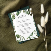 Bladeren en eucalyptus Rustic LG Informatiekaartje