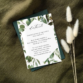 Bladeren en eucalyptus Rustic LG Informatiekaartje