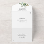 Bladeren en Eucalyptus Rustic Wedding All In One Uitnodiging (Buitenkant)