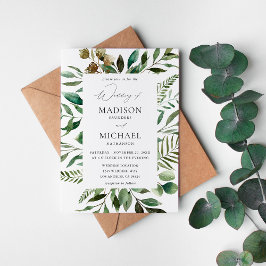 Bladeren en Eucalyptus Rustic Wedding Kaart