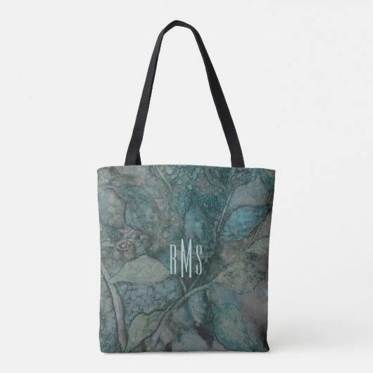 Bladeren en groenen tote bag (Achterkant)