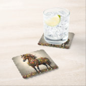 Bladeren en hoeven: Brown Horse Fantasy Garden, Kartonnen Onderzetters (Insitu)