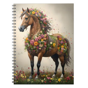 Bladeren en hoeven: Brown Horse Fantasy Garden, Notitieboek