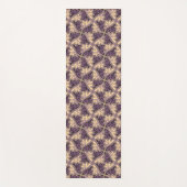 Bladeren en kalkoenen - paars geel yogamat (Voorkant)