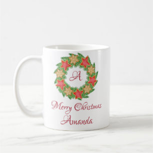 Bladeren en kerstkoekjes koffiemok