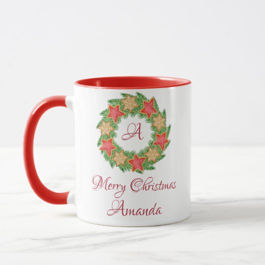 Bladeren en kerstkoekjes mok (Links)