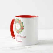 Bladeren en kerstkoekjes mok (Voorkant links)