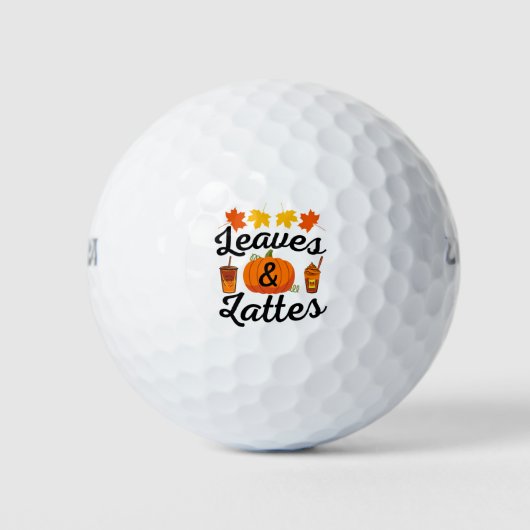 Bladeren En Latte Herfst Autumn Golfballen (Voorkant)