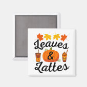 Bladeren En Latte Herfst Autumn Magneet (Voorkant / Achterkant)