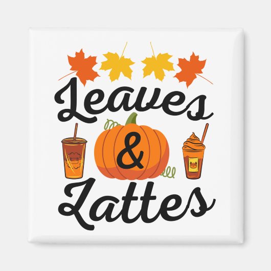 Bladeren En Latte Herfst Autumn Magneet (Voorkant)