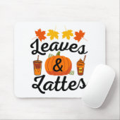 Bladeren En Latte Herfst Eten Muismat (Met muis)