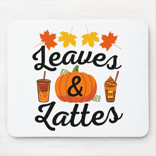 Bladeren En Latte Herfst Eten Muismat (Voorkant)