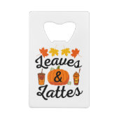 bladeren en latte Herfst in het najaar Creditkaart Flessenopener (Achterkant)