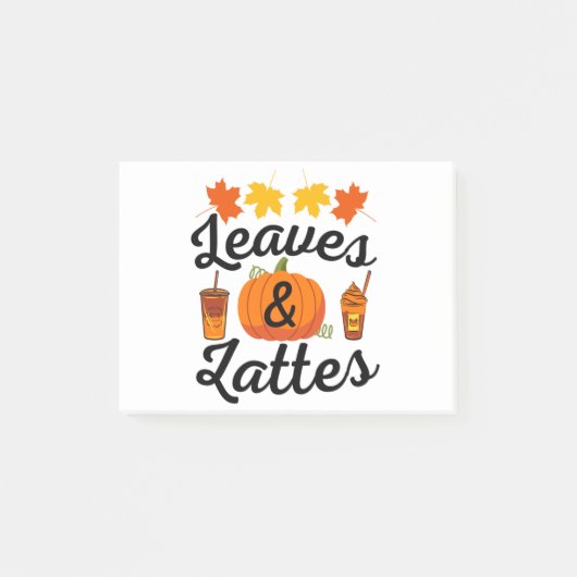 bladeren en latte Herfst in het najaar Post-it® Notes (Voorkant)