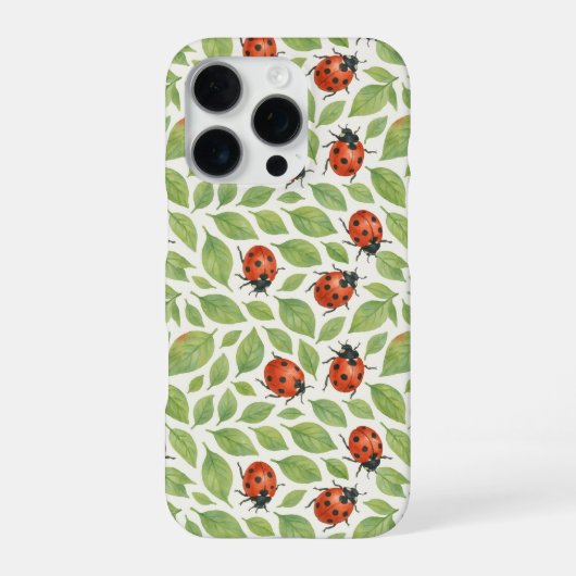 Bladeren en Lieveheersbeestjes iPhone Hoesje (Achterkant)