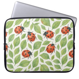 Bladeren en Lieveheersbeestjes Laptop Sleeve