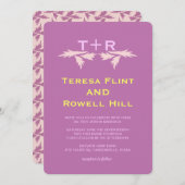 bladeren en monogram kaart (Voorkant / Achterkant)