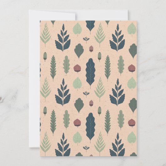 Bladeren en paddenstoelen | Rustisch Baby shower v Kaart (Achterkant)