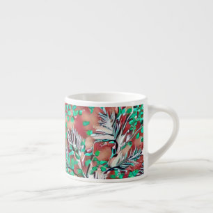 Bladeren en planten - Modern patroonontwerp Espresso Kop