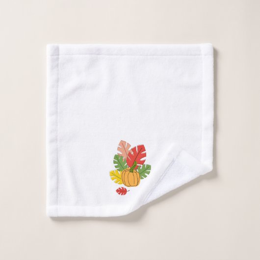 Bladeren en pompoenen bad handdoek (Wasdoekje)